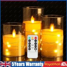 Pack of 3 Flameless Flickering Candle with Remote Realistic LED Fake Candles