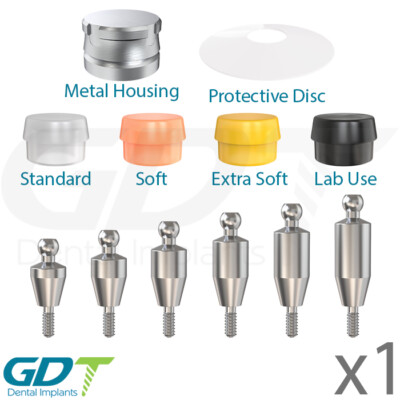 Straight Ball Attachment Premium Kit Conical NP Active Hex Fit Nobel Active, GDT