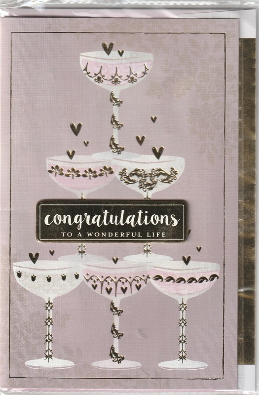 1 ONE Congratulations to A new Couple Wedding Anniversary Greeting card.