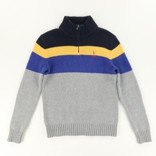Polo Ralph Lauren Knit 1/4 Zip Colorblock Mock Sweater Boys L