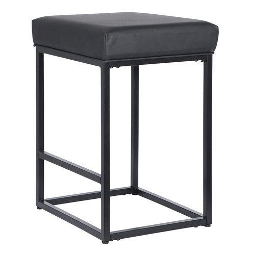 Black Counter Height 24" Bar Stools Set of 2 for Kitchen Counter Backless Modern - Picture 6 of 13