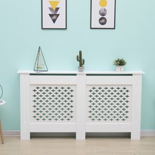 AVC Designs Large Radiator Cover Pattern Modern White MDF inc Warranty