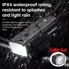 ROCKBROS Bike Light Set Headlight Taillight Cycling Waterproof USB LED RearLight