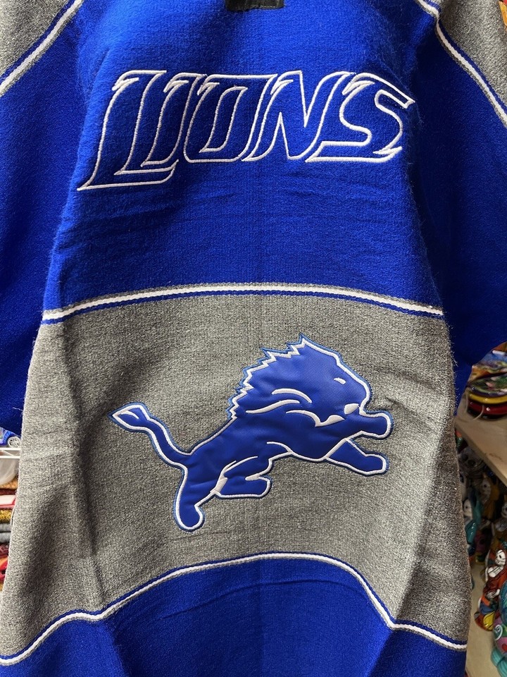 NFL Poncho Detroit Lions Acrylic Cotton/ NEW Made In 🇲🇽🇲🇽🇲🇽🇲🇽 eBay