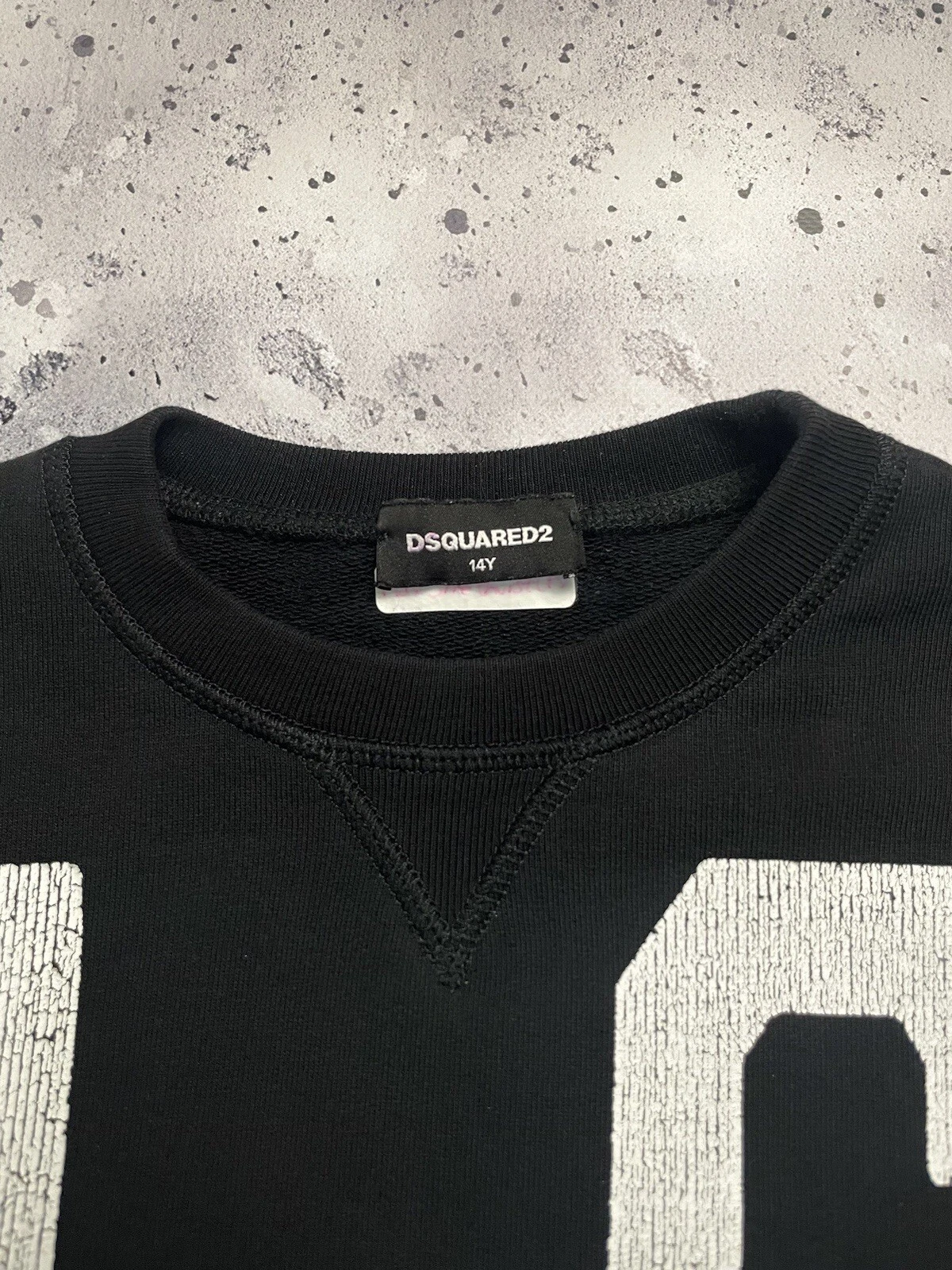 Rara felpa DSQUARED2 ICON grande logo ragazzo bambino taglia 14 anni