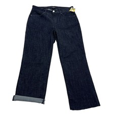 NYDJ Marilyn Straight Jeans Womens 6 Blue Excellent Lift Tuck Dark Wash Denim