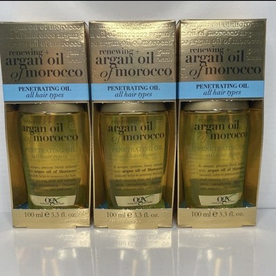 3 Pack OGX Renewing + Argan Oil of Morocco Penetrating Hair Oil, 3.3 fl oz