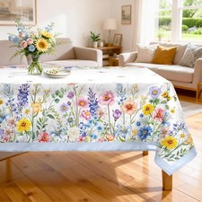 Arquiel Spring Summer Flowers Tablecloth Waterproof, French Country Table Clo...