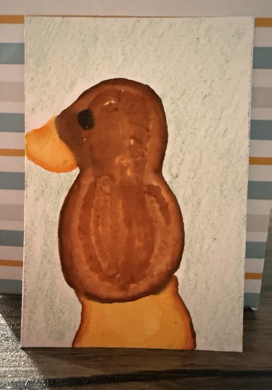 aceo original art cards Cartoon Cute Brown Platypus Ink Drawing Set 1/3