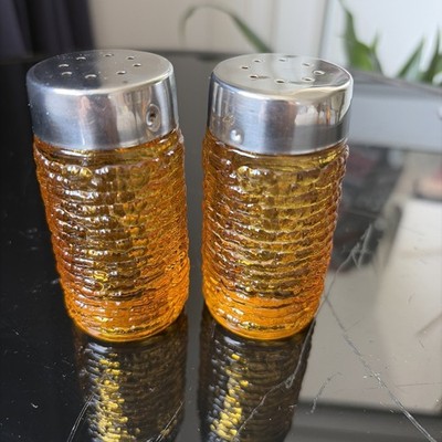 Anchor Hocking Soreno Bernstein/Gold Salz & Pfefferstreuer Set  