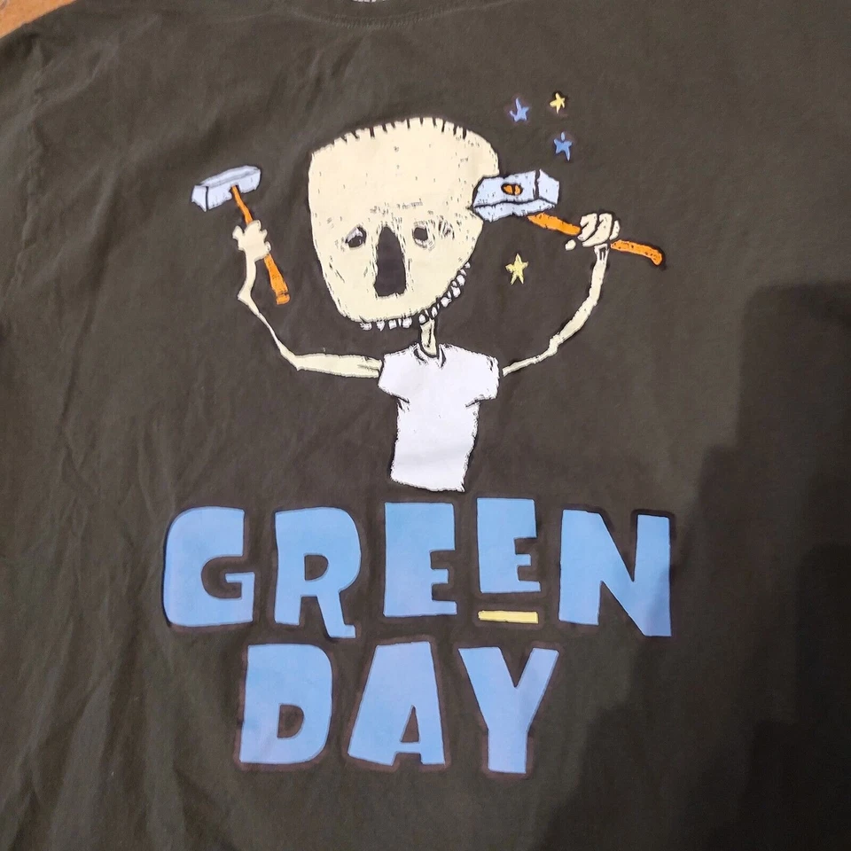 Vintage 90s Green Day Nimrod Graphic T-Shirt Black Men's Size X-Large - Image 3 of 4