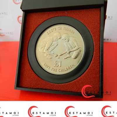 Zypern, 1989, 1 Pound, UNC Münze, Save the Children, im Original Etui!