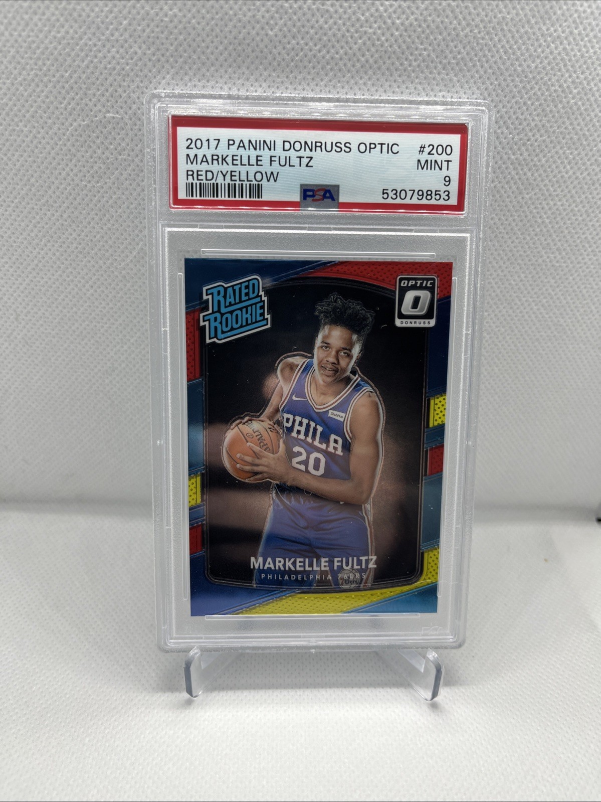 2017-18 Panini Donruss Optic - Rated Rookie Markelle Fultz #200 Red Yellow PSA 9