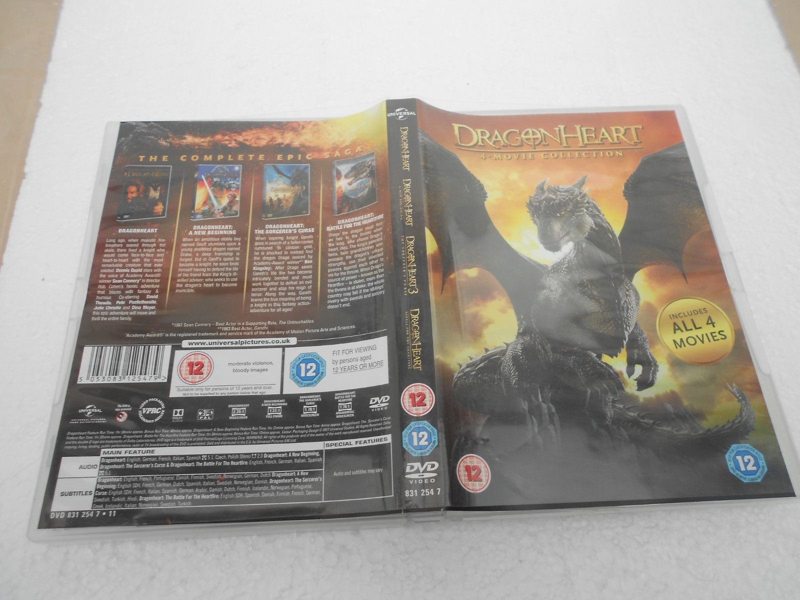 Dragon heart: (12) 4-Movie Collection (DVD, 2017) region 2 DVD in good condition