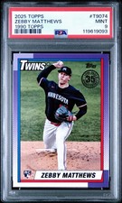 2025 Topps Series 1 - 1990 Topps Baseball Zebby Matthews #T90-74 (RC) PSA 9