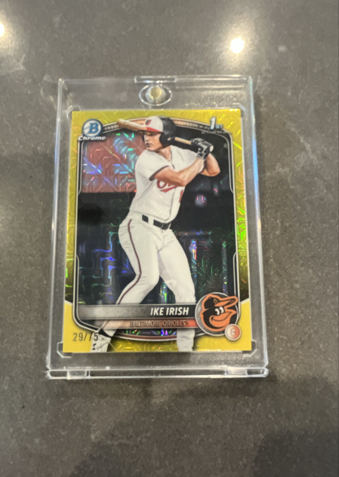 2025 Bowman Draft - Chrome Ike Irish #BDC-16 Yellow Mojo Refractor /75 (RC)