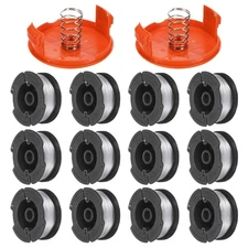 12pcs String Trimmer Line Replacement Spool AF-100 String with 2 Cap & 2 Spring