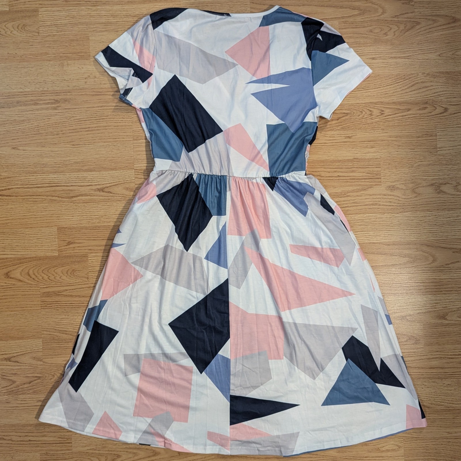 OUGES Women's Geometric V-Neck Wrap Dress Size La… - image 2