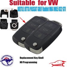 2X Remote Key Shell Fob for VW BEETLE JETTA PASSAT GOLF Rabbit MK4 MK5 R32 GTI
