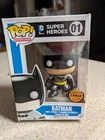 Funko Pop! DC Super Heroes Batman 01 Chase Metallic Vinyl Figure W/Protector