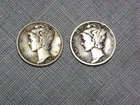 Mercury Dimes (Lot Of 2):  1934 P, 1937 D.