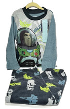 Disney Buzz Lightyear Toy Story Boys Fleece Lightweight Pajamas Two Piece Size 8