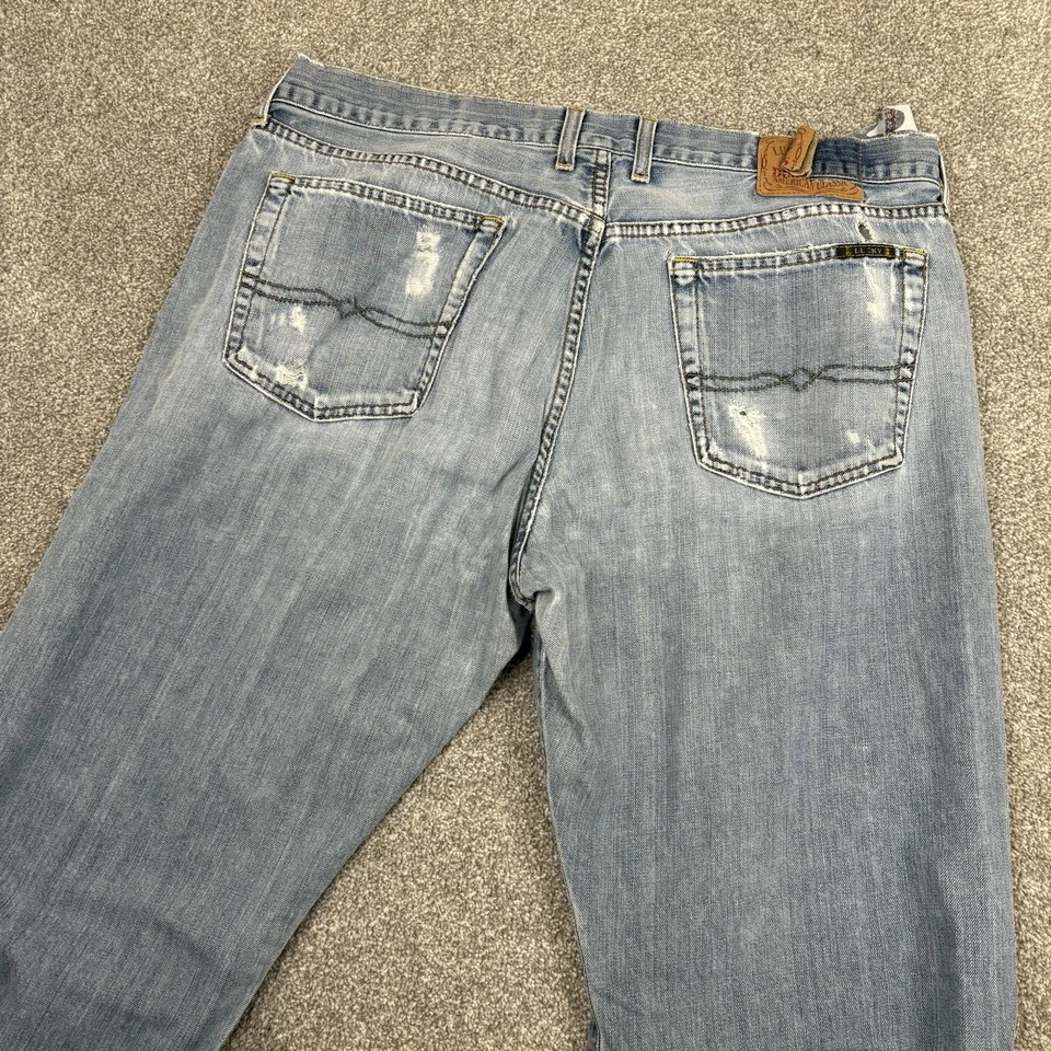 Pantalones de mezclilla Lucky Brand para hombre 36x33 Y2K corte bota relajado desgastados hechos en EE. UU. de colección Foto 2 de 4