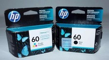 HP 60 Black Tri-Color Genuine Ink Cartridges Sealed - EXP. 03/2022