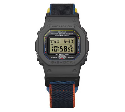 CASIO G-SHOCK DW-5600MNC-8A2JF Cloth Band Series Gray Blue Square Men's Watch