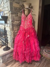 Tiffany 26662 Quinceanera Fuchsia Bubble Gum Pink Ball Gown Dress sz 2