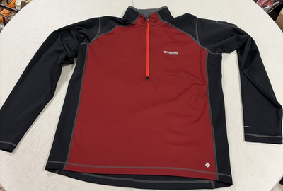 Columbia Titanium Omni-Wick Adv. Evaporation Men's Pullover Size Lg Black & Red