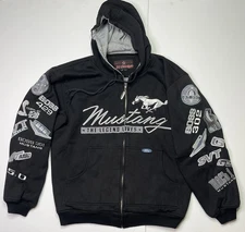 Vintage Ford Mustang zip up Jacket JH DESIGNS 2 Sided Rare !!