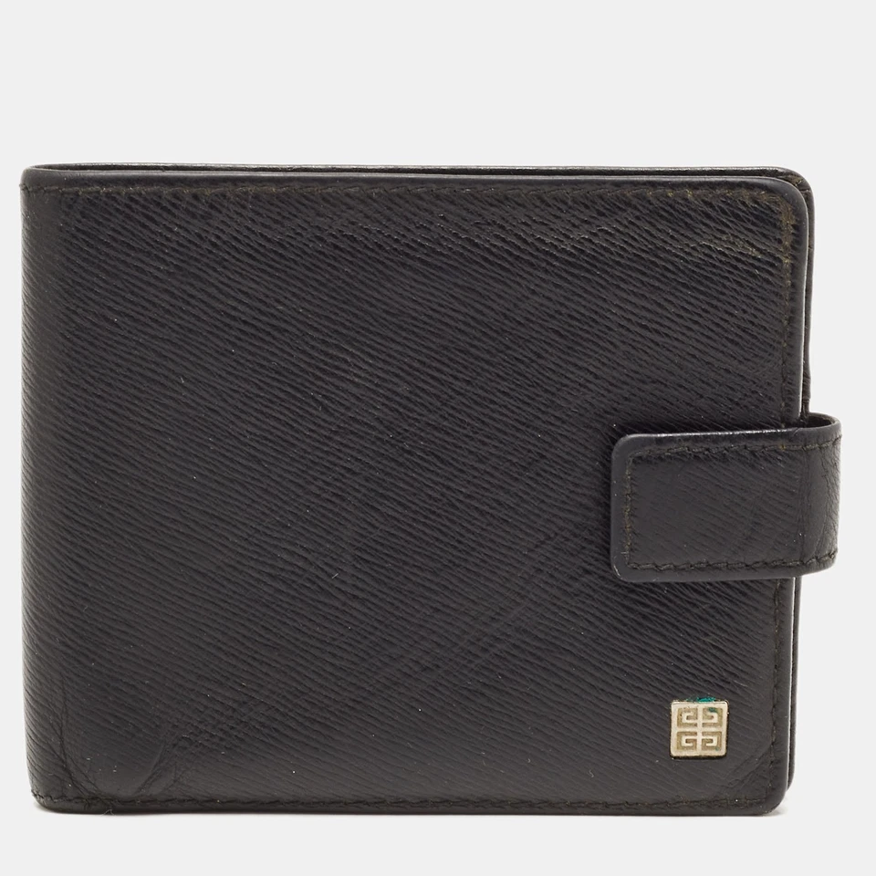 Cartera Givenchy de cuero negra con solapa plegable