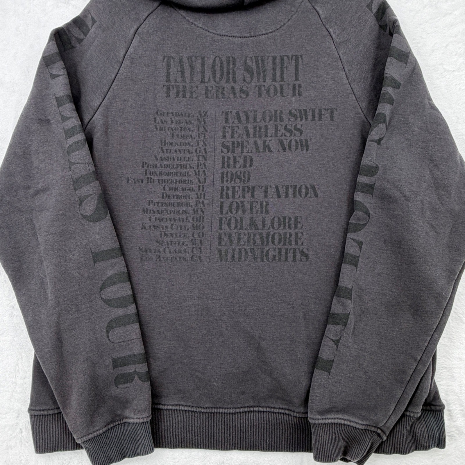 Taylor Swift The Eras Tour Hoodie Small Grey Excellent Concert Merch Oversized image 8