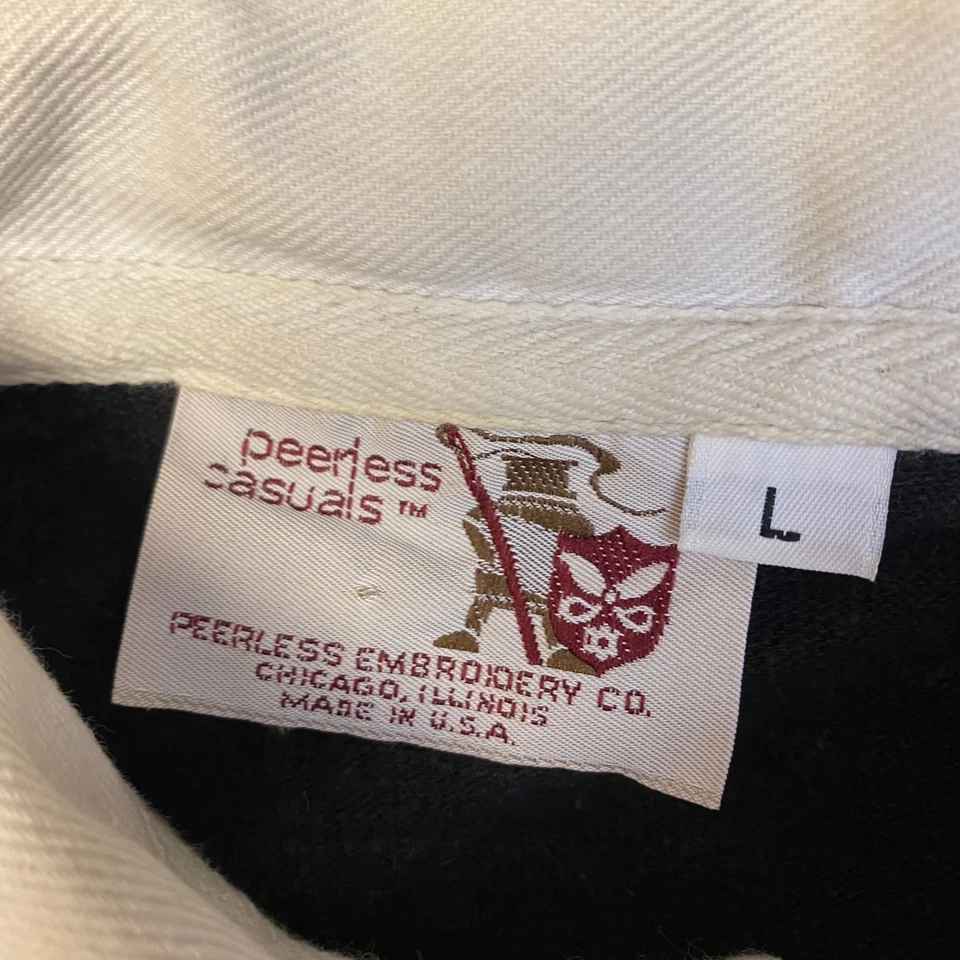 Camisa de Rugby Informal Peerless De Colección Para Hombres L Manga Larga Negra Amarilla Rayas Foto 3 de 4