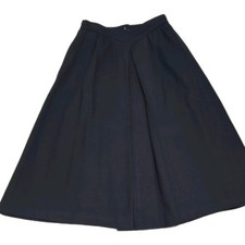 Vintage The Villager Blue Pleated Lined Midi Skirt Wool Blend Sz 10 Union Made
