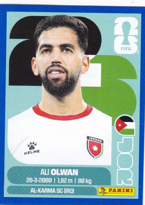 2026 PANINI  FIFA World Cup  SSP BLUE Sticker #JOR18 Ali Olwan - Jordan