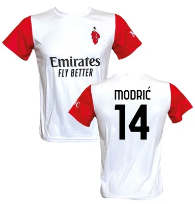 Sportbaer- Maglia Bianca Modric 14 Milan 2025-2026 ufficiale adulto bambino