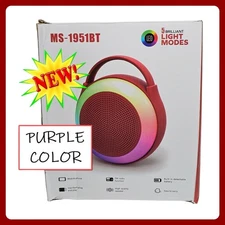 Mobile Multimedia Speaker MS-1951BT Wireless Bluetooth RGB Purple Portable FM