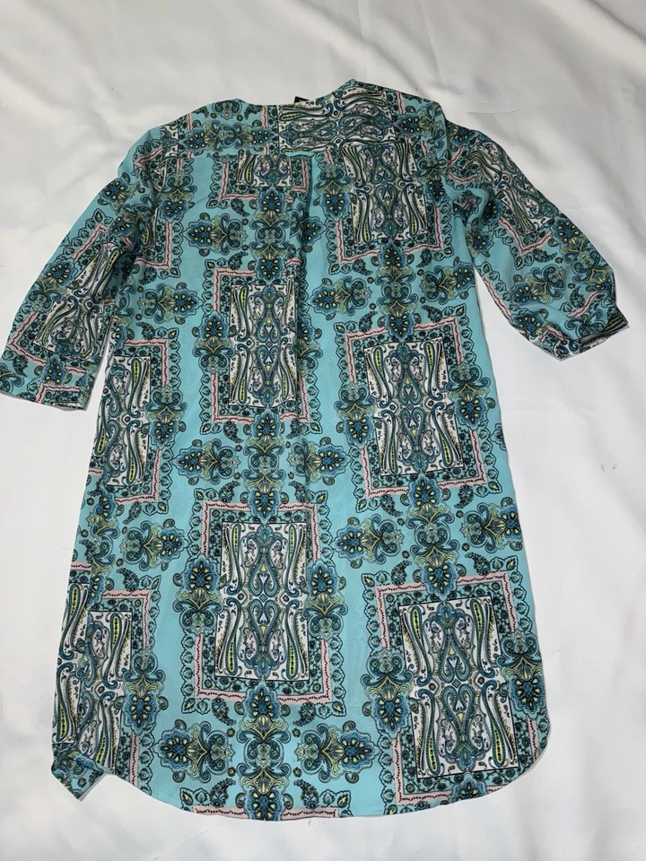 Victoria's Secret Shirt Dress Med Paisley silk blend , No Belt - Image 4 of 4
