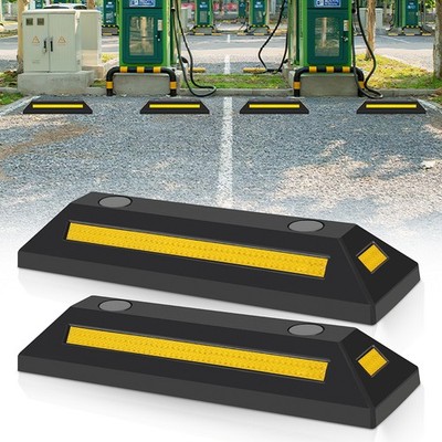 2X Radstopper Parkstopper Auto Parkplatzbegrenzun Reifen Ebonite-Hartkautschuk