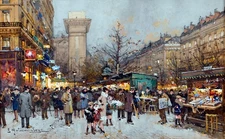 Saint-Denis, Paris Painting by Eugene Galien Laloue Reproduction