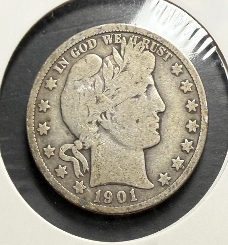 1901-O BARBER HALF DOLLAR - VG