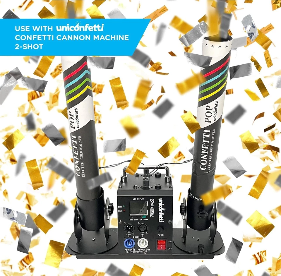 电动五彩纸屑大炮盒,12 件。 - 16 英寸多色 Confetti Popper... — 第 4/4 张图片