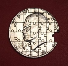 HOBO Nickel Puzzle from a Real 1972 US Eisenhower 1 Dollar 38mm