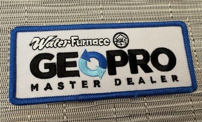 GEOPRO WATER FURNACE Iron On PATCH UNIQUE ITEM MASTER DEALER Embroidered