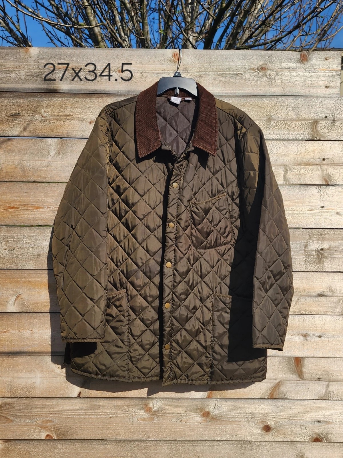 JC Penny quilted puffer jacket Codoroy Collar