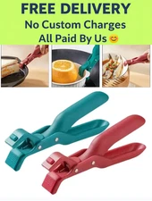 1/2x Non-slip Hot Bowl Gripper Anti Scald Bowl Tongs Household Plate Clamp Pan