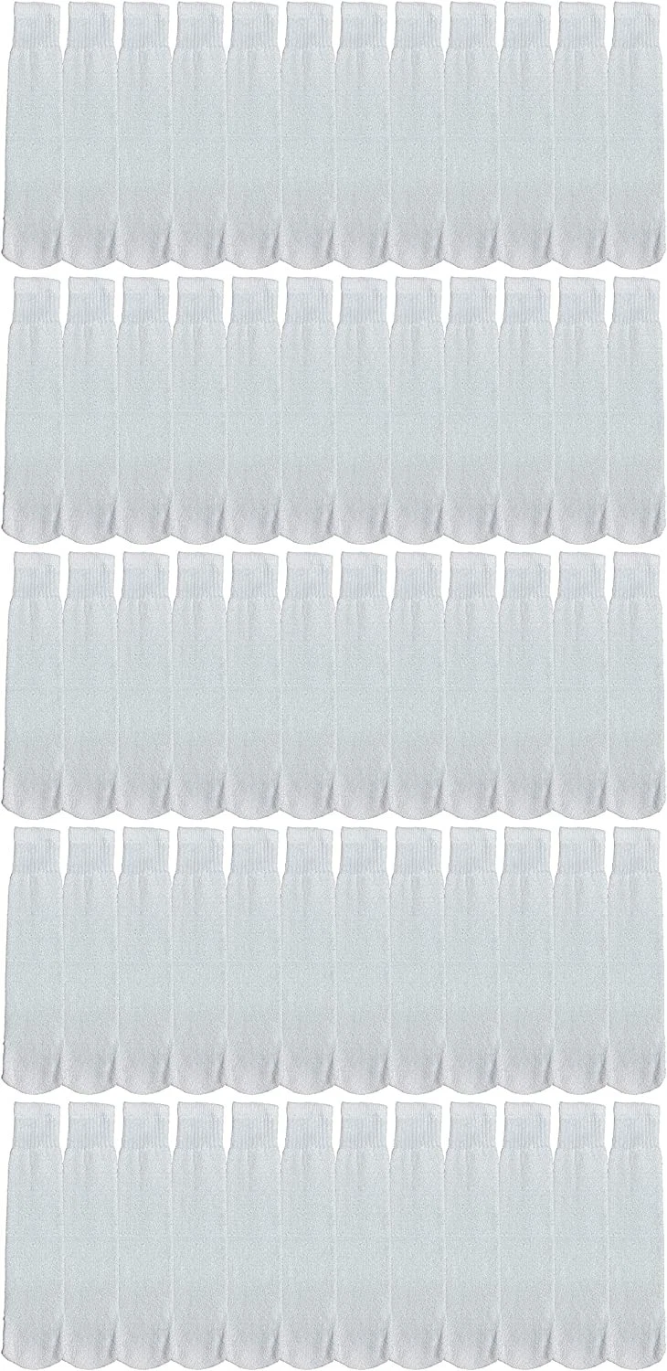 240 Units of Yacht & Smith Kids White Solid Tube Socks Size 4-6 - Boys Crew Sock