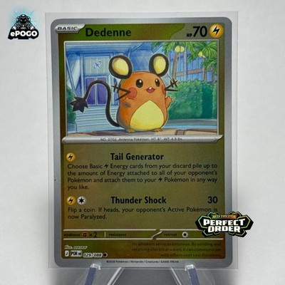 Dedenne 029/088 Reverse Holo Pokemon TCG: Perfect Order Card MINT SHIPS TODAY!